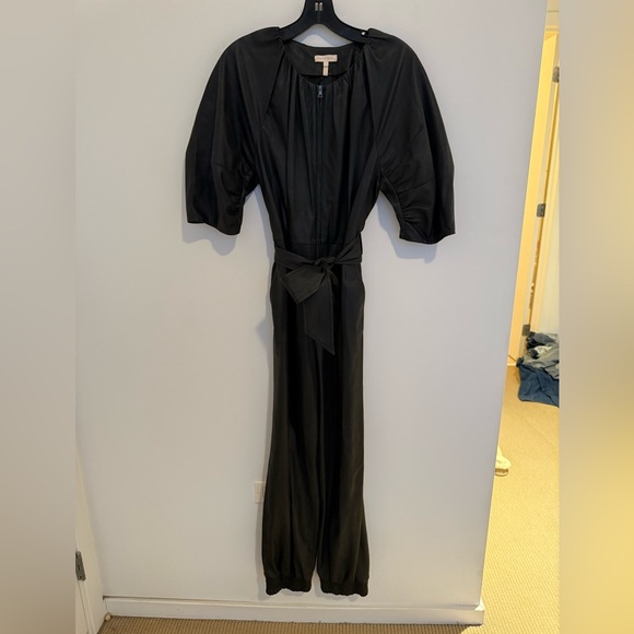 Rebecca Taylor Black Vegan Leather Jumpsuit size 6 - Picture 4 of 10